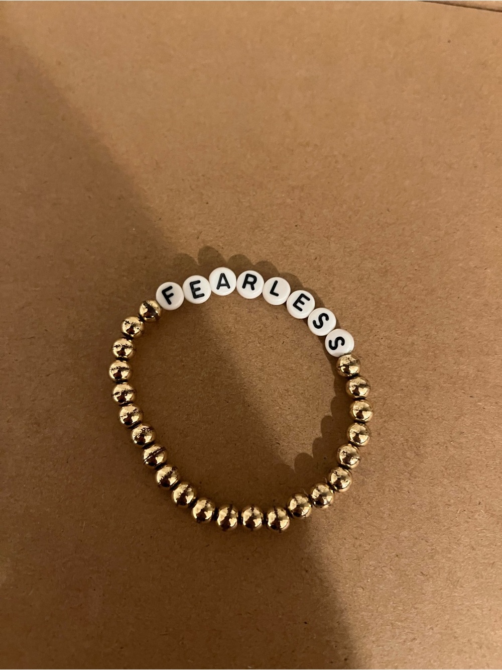 FEARLESS Gold Beaded Stretch Bracelet